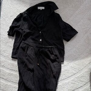 Zara Black Button-Up Top